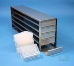 Microtiter Drawer Racks for Microtiter Plates up to 86x128x39 mm, open design, with safety stop