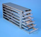 BRAVO 32 Drawer Racks for all boxes up to 133x133x35 mm, open design, grip rail, with safety stop, base of drawer open